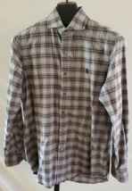 Polo by Ralph Lauren Gray Black White Flannel Button down Shirt Mens Siz... - $19.79