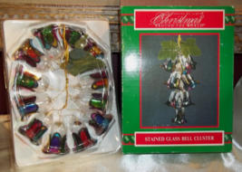 House Of Lloyd Christmas Stained Glass Bell Cluster 1992 NEW in box 541318 - £15.76 GBP