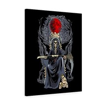 Express Your Love Gifts Santa Muerte Grim Reaper Stretched Canvas Wall Art - £111.38 GBP