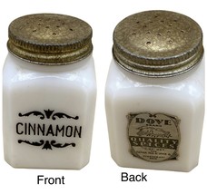 Cinnamon Frank Tea &amp; Spice Co Dove Brand White Milk Glass 2 Oz - £17.79 GBP