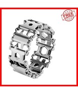 29-in-1 Stainless Steel Multitool Bracelet for Adventurous Men - 22cm Ad... - $816.89 MXN