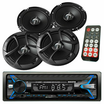 Audiotek Car Stereo Bluetooth USB Media Receiver + 4x JVC 6.5&quot; 600W Speakers - £135.85 GBP