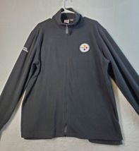 NFL Steelers Sports Illustrated Sweatshirt Men Size XL Black Fleece Logo Zip Up - £14.17 GBP