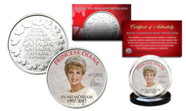 Princess Diana 1997-2017 20th Anniversary Royal Canadian Mint Rcm Coin - Crown - £6.71 GBP