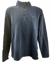 Calvin Klein Sweatshirt Sweater Mens Large Pullover 1/4 Zip Blue LS Collared - £10.27 GBP
