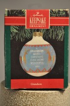 Hallmark - Grandson - Makes Christmas More Wonderful - Globe - Classic Ornament - £10.91 GBP