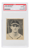 Stan Musial 1948 Bowman #36 St. Louis Cardinals Rookie RC Tarjeta PSA/DNA Bueno - £1,140.11 GBP