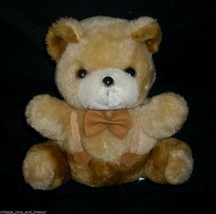 10" Vintage Mty International Brown Tan Teddy Bear Bow Stuffed Animal Plush Toy - $23.75