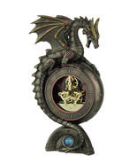Steampunk Dragon Bronze Finish Table Clock With Moving Clockworks - £92.47 GBP