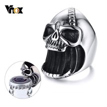 Ion skull ring for men bottle opener stainless steel skeleton gothic biker punk vintage thumb200