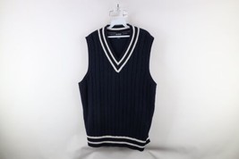 Vintage 90s Streetwear Mens 3XL Dapper Chunky Cable Knit V-Neck Sweater Vest - $59.35