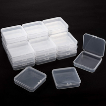 24 Packs Small Clear Plastic Storage Container Box with Hinged Lid  - £18.88 GBP