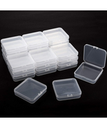 24 Packs Small Clear Plastic Storage Container Box with Hinged Lid  - £18.50 GBP