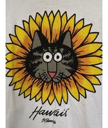 VINTAGE NOS 1980’s Crazy Shirts Hawaii Kilban Cat Sunflower Crop T-Shirt - £54.92 GBP