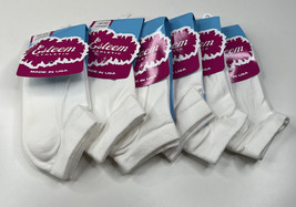 Esteem Athletics NWT 6pack white one size ankle socks s9x1 - £8.93 GBP