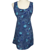 All That Jazz Vintage Blue Floral Back Tie Sleeveless Mini Dress Size Medium - £15.86 GBP