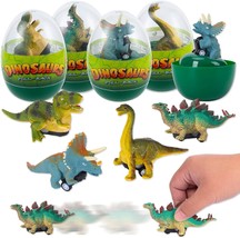 4 Pack Jumbo Easter Eggs Prefilled with Dinosaur Pull Back Cars Inside f... - £23.65 GBP