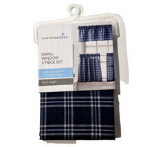 Curtainworks Small Window 3 Piece Set 1 Tailored Valance 2 Tiers 36in Lo... - $366.16 MXN