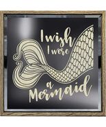 I Wish I Were a Mermaid Lighted Mirror Sign Wood Frame Timer 6.4 x 6.4 - €23,11 EUR