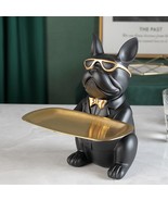 Cool Dog Statue Resin Bulldog Sculpture Tabletop Storage Bulldogs Statue... - £59.17 GBP