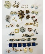 vintage estate jewelry lot earrings brooches Glass Enamel - $932.97 MXN