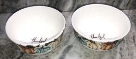 2ea 6” Cereal/Soup “Thankful” Inside Bowl-Microwave/Dishwasher Safe-New-... - $29.35