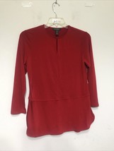 Lauren Ralph Lauren Women Blouse Top Size S Red 3/4 Sleeve - £11.88 GBP