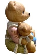 HOMCO Porcelain Teddy Bear Family Collectible Figurine Set #1444 Made in Taiwan image 3