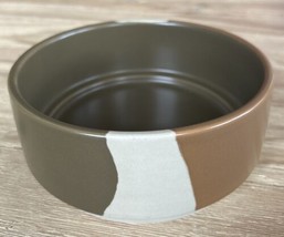 Top Paw Tricolor Wave Ceramic Dog Bowl Brown 26 oz Food Water Dish No Sl... - $32.00