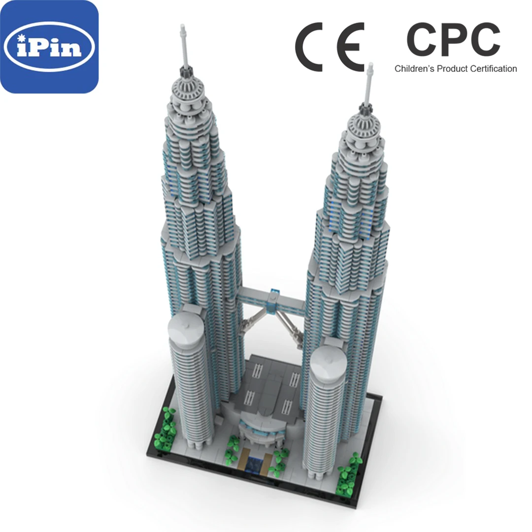 MOC-136651 Twin Towers Building Block 1:800 DIY Technology Assembly Elec... - £185.18 GBP