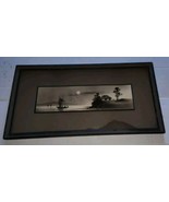 Vintage Framed Oriental Art Piece Fishing Sailboat House Shack Chinese - $204.67 CAD