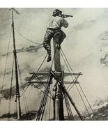 Watching For Spanish Ships From Crows Nest Cuba War 1899 Victorian Print... - $549.97 MXN