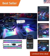 Transform Your Car&#39;s Interior with Smart RGBIC LED Lights - Bluetooth Co... - $49.50