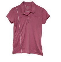 Adidas ClimaCool Women’s Small Golf Shirt Pink S/S Collar Button Lightweight - £17.38 GBP