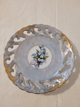 Vintage Chase Japan Lusterware Reticulated Floral Saucer Plate - $14.03