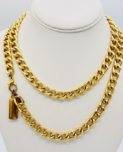 Ralph Lauren RLL  Gold Tone Chunky Curb Chain Necklace  38 in - £26.46 GBP