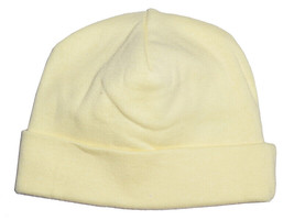 Unisex 100% Cotton Yellow Baby Cap One Size - £7.34 GBP