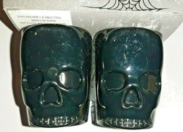 Set of 2 Black Plastic Skull Shot Glasses Halloween Party Bar in As Is Box - £8.33 GBP