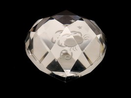 Vintage Crystal Teardrop Paperweight, Faceted Diamonds, Cancer Horoscope Sign - £31.39 GBP