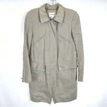 Womens Size Small Club Monaco Metallic Coated Pure Linen Multi-Pocket Jacket - $63.70