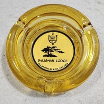 SALISHAN LODGE Gleneden Beach Oregon Advert Round Amber Glass 4 Notch As... - $7.99