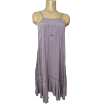 Free People Heat Wave Mini Dress Womens Medium Strappy Back Flutter Hem Lavender - £28.34 GBP