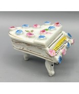Vtg 60s Porcelain Miniature Piano Trinket Box Floral Design Japan - $242.96 MXN