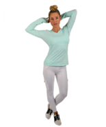 Women&#39;s Soybu Truss Strappy Back Pull Over V-Neck Tee Sz S Sea Green NWT - $241.22 MXN