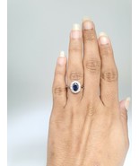18Carat White Gold Natural Blue Sapphire &amp; Diamond Oval Cluster Ring 1.5... - $2,352.47 CAD