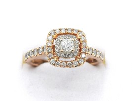 .75 CTW Diamond Double Halo 14k Rose Gold Engagement Ring 202001236 - £1,003.41 GBP
