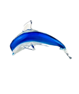 Art Glass Dolphin Blue White - £16.35 GBP