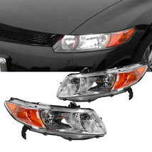 Headlights Lamps Assembly Clear Lens Pair for 2006-2011 Honda Civic Coupe 2Dr - £107.10 GBP