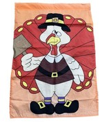 Thanksgiving Turkey Pilgrim Porch Garden Flag Decor Approximately 28”x 40” - £6.78 GBP