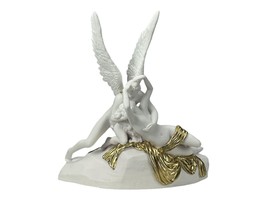Cupid &amp; Psyche Cast Marble Statue God Eros Nude Love &amp; Soul Sculpture - £110.62 GBP